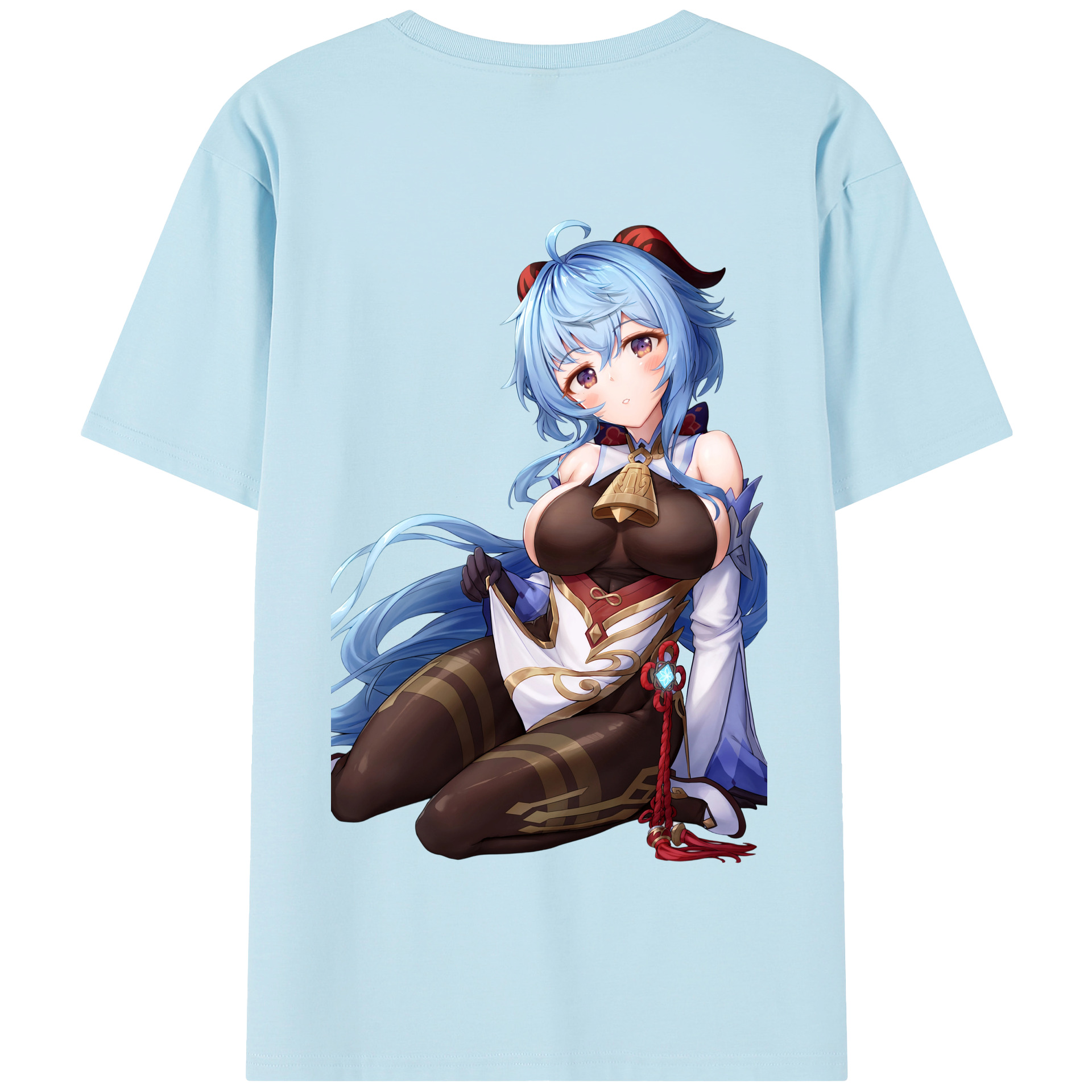 げんし神 甘雨 かんう genshin Ganyu 綿100％半袖Tシャツ（背面プリント）